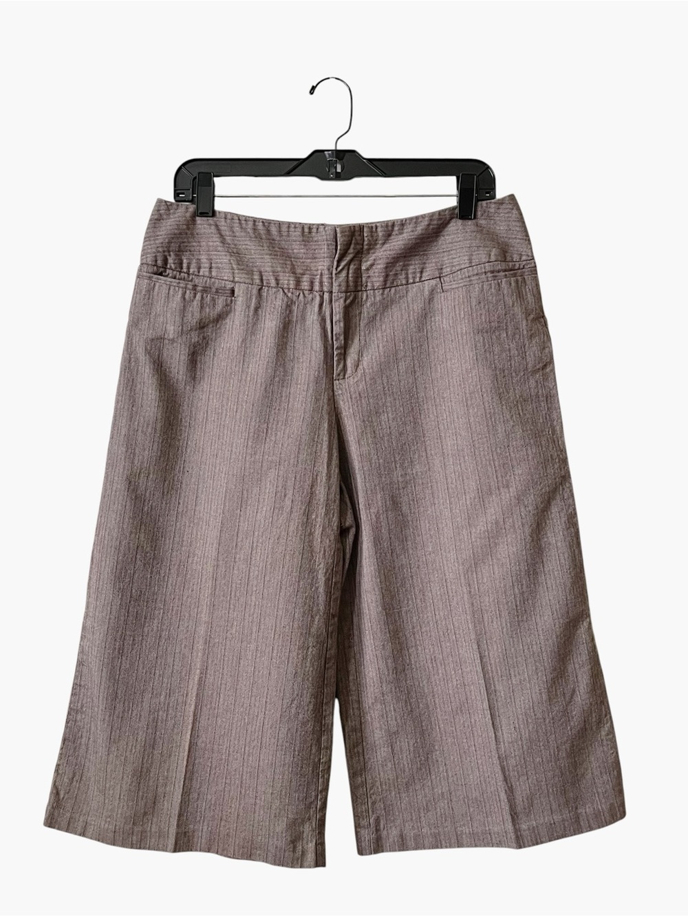 Cato Pinstriped Culottes Womens Size 10 Brown High Waist Wide Leg Work Pants Y2K